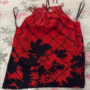 New York & Company Red and Black Floral Camisole